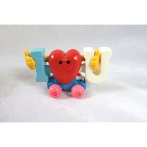 TOMY Die Cast Whimsical Wheels I Heart You #2801 Movable Metal Toy Vintage 1982